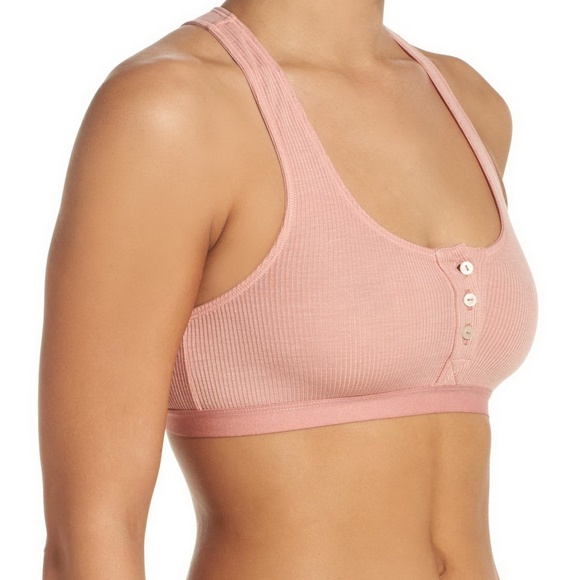 NWT Madewell Rib Knit Front Button Bralette – Comfy Lounge or Layering Essential - Picture 8 of 10